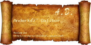 Anderkó Dalibor névjegykártya